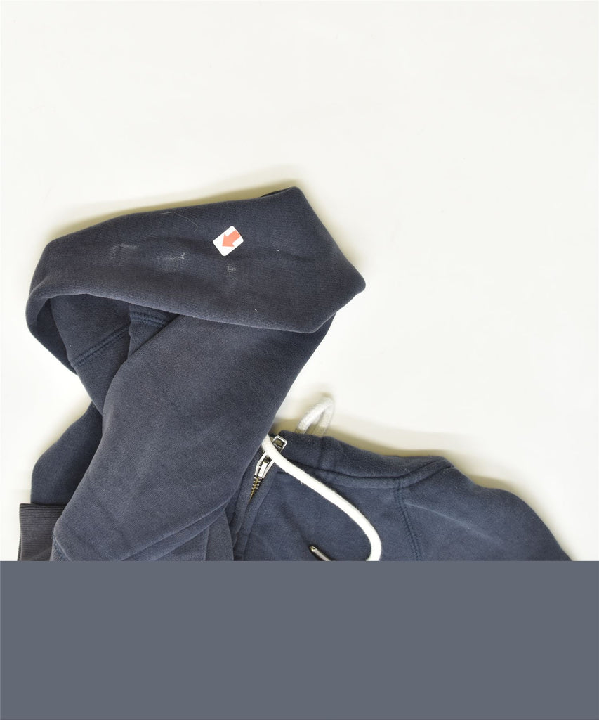 JACK WILLS Womens Zip Hoodie Sweater UK 10 Small Navy Blue Cotton | Vintage | Thrift | Second-Hand | Used Clothing | Messina Hembry 