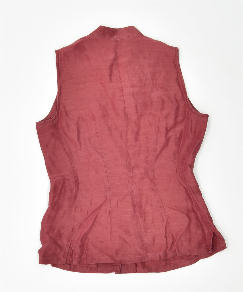VINTAGE Womens Sleeveless Shirt Blouse EU 42 Medium Burgundy | Vintage | Thrift | Second-Hand | Used Clothing | Messina Hembry 