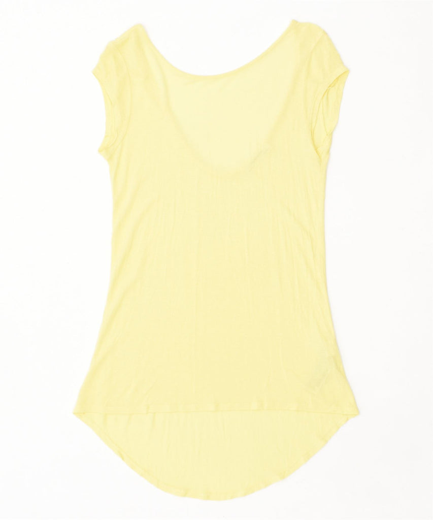 ZARA Womens T-Shirt Top UK 8 Small Yellow | Vintage | Thrift | Second-Hand | Used Clothing | Messina Hembry 