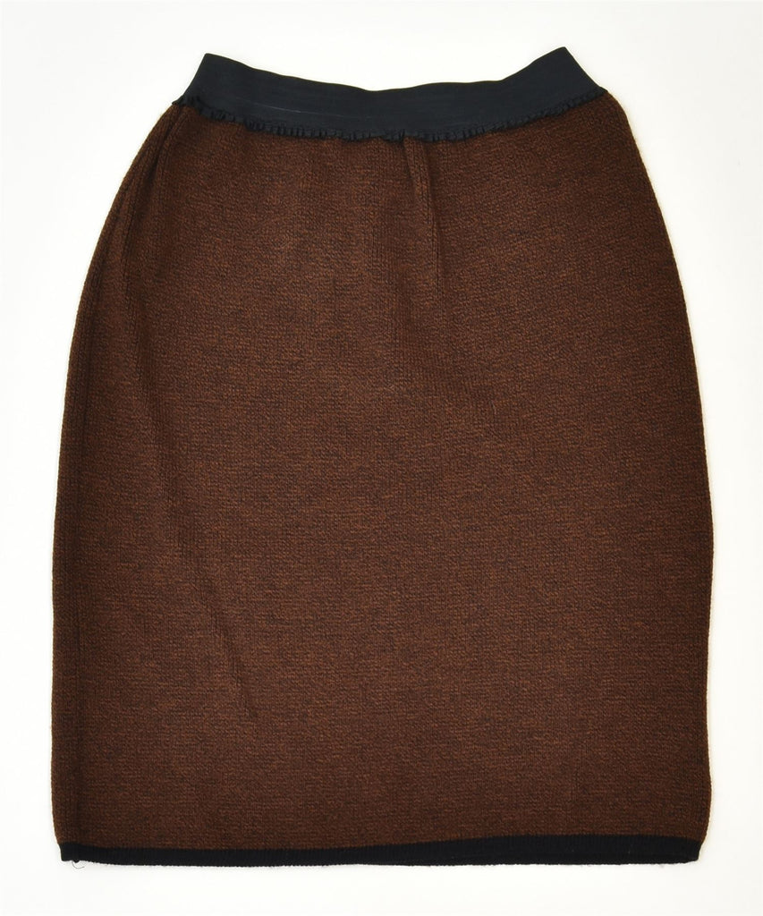 VINTAGE Womens Straight Skirt Large W30 Brown Acrylic Classic | Vintage | Thrift | Second-Hand | Used Clothing | Messina Hembry 