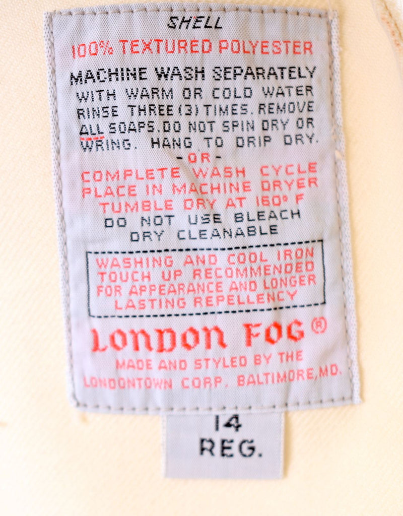 LONDON FOG Womens Overcoat UK 14 Medium Off White Polyester | Vintage | Thrift | Second-Hand | Used Clothing | Messina Hembry 