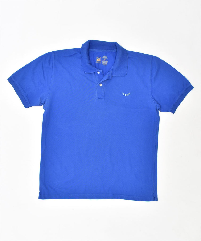 TRIGEMA Mens Deluxe Polo Shirt Medium Blue Cotton Vintage | Vintage | Thrift | Second-Hand | Used Clothing | Messina Hembry 