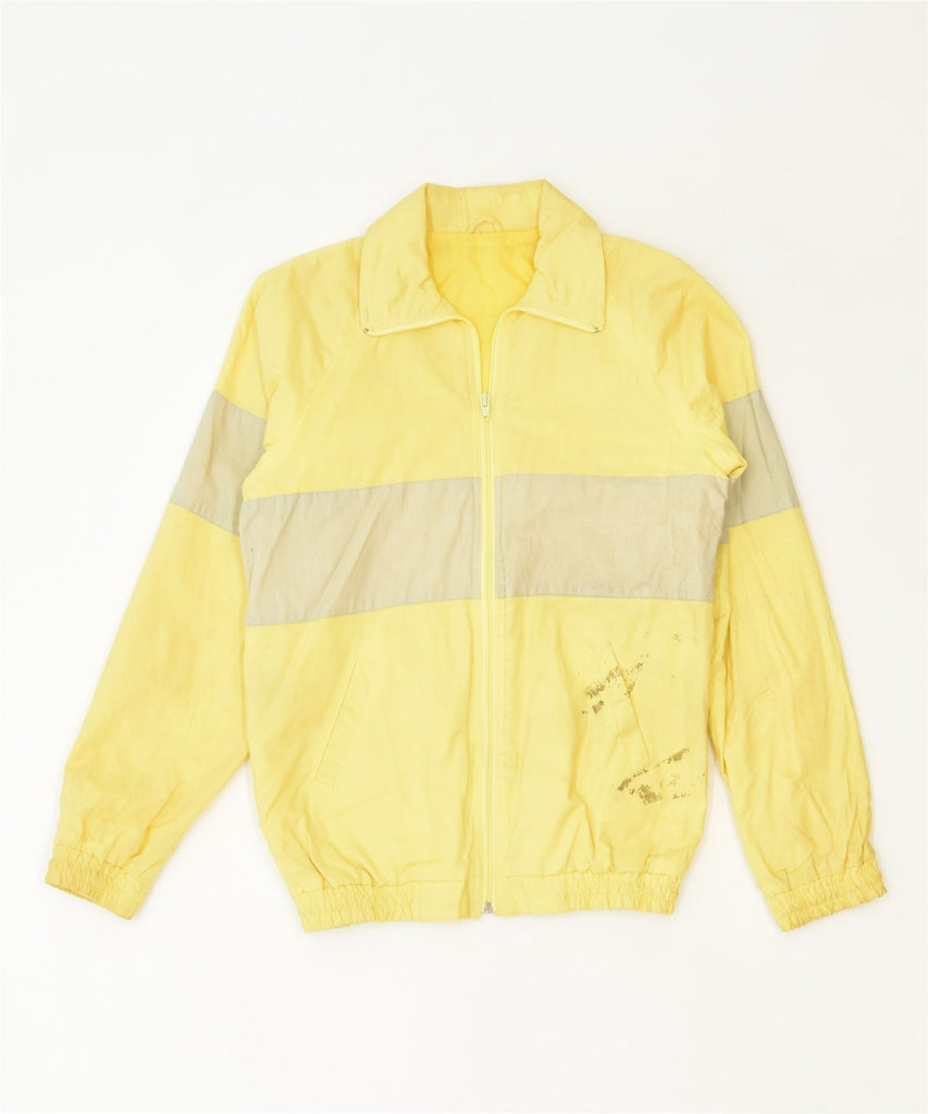 VINTAGE Mens Bomber Jacket UK 36 Small Yellow Colourblock Cotton Sports | Vintage | Thrift | Second-Hand | Used Clothing | Messina Hembry 