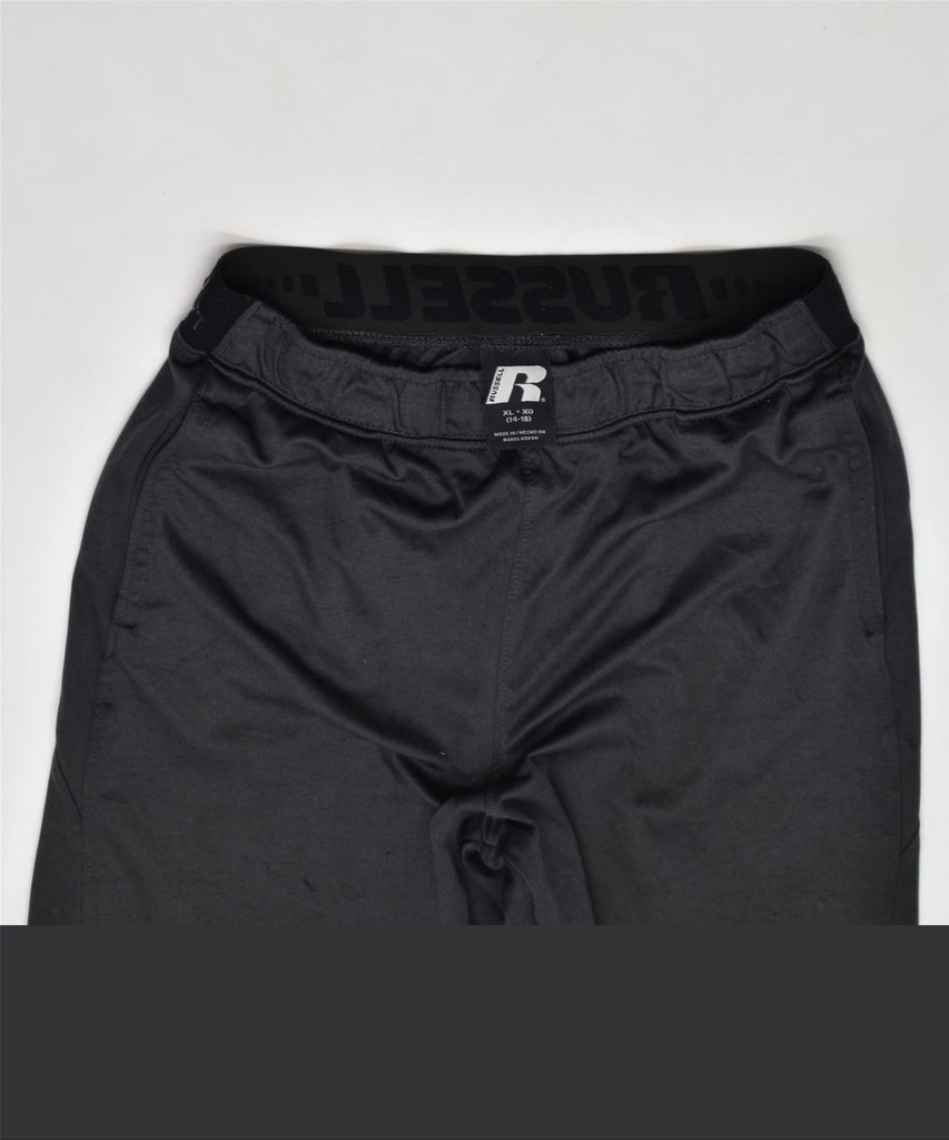 RUSSELL ATHLETIC Boys Sport Shorts 14-15 Years XL Black Polyester | Vintage | Thrift | Second-Hand | Used Clothing | Messina Hembry 