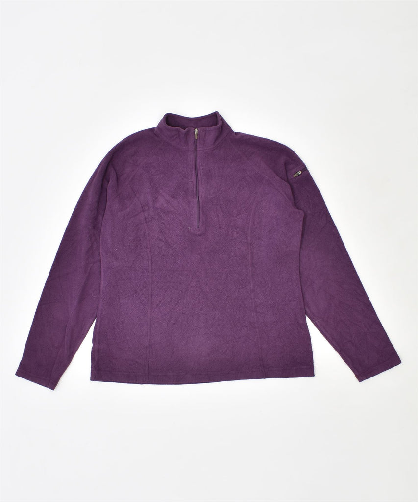 L.L.BEAN Womens Zip Neck Fleece Jumper UK 10 Small Purple Polyester | Vintage | Thrift | Second-Hand | Used Clothing | Messina Hembry 