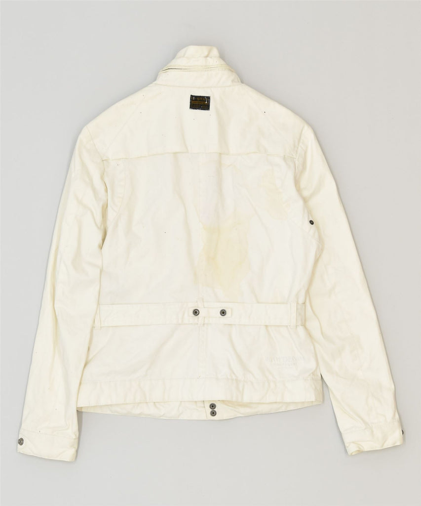 G-STAR Womens Military Jacket UK 12 Medium White Cotton Classic | Vintage | Thrift | Second-Hand | Used Clothing | Messina Hembry 