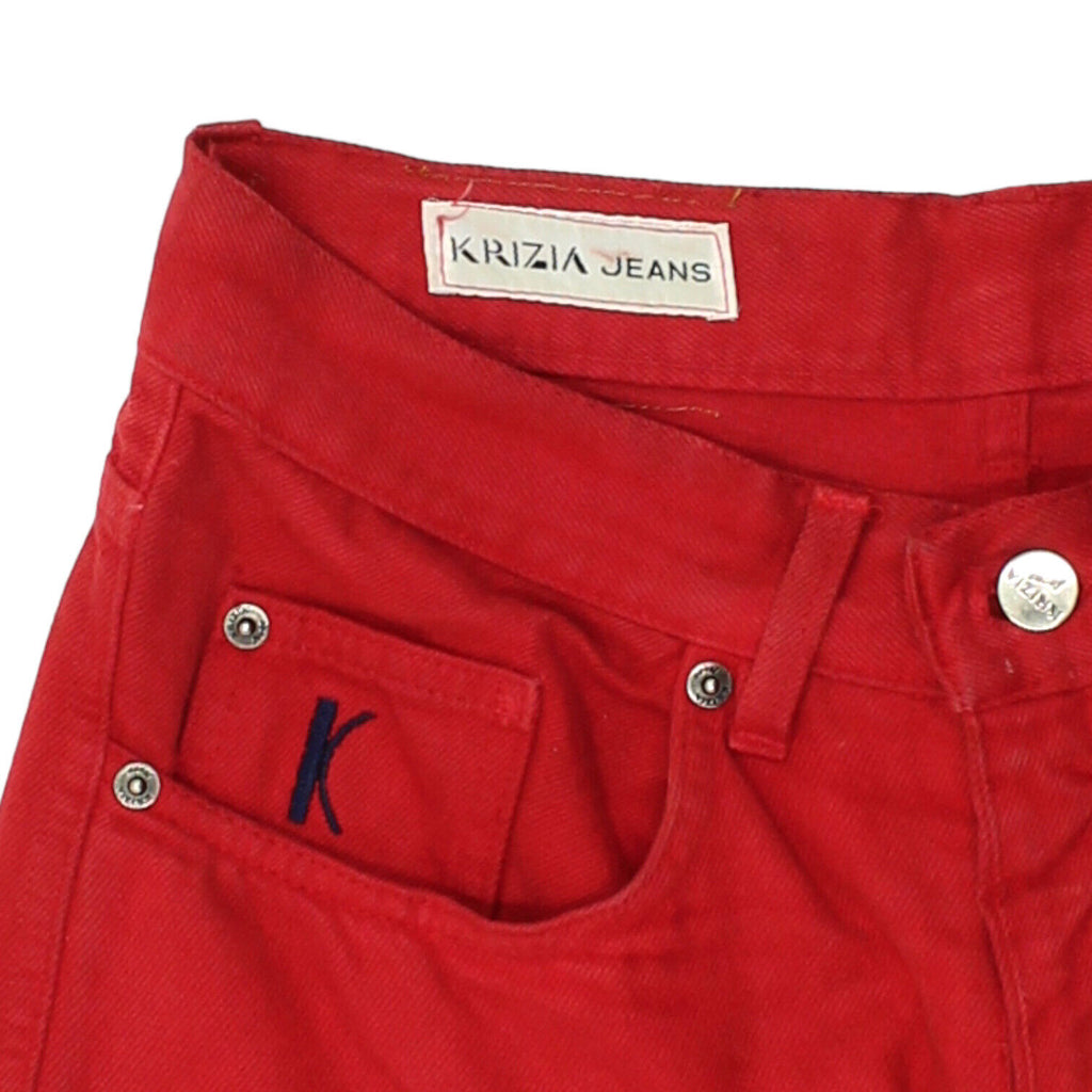 Kritzia Mens Red High Waisted Jeans | Vintage High End Retro Designer Denim VTG | Vintage Messina Hembry | Thrift | Second-Hand Messina Hembry | Used Clothing | Messina Hembry 