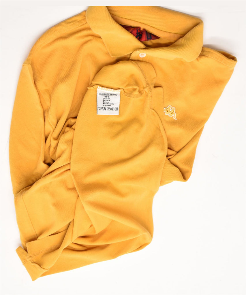 KAPPA Mens Polo Shirt Medium Yellow Cotton | Vintage | Thrift | Second-Hand | Used Clothing | Messina Hembry 