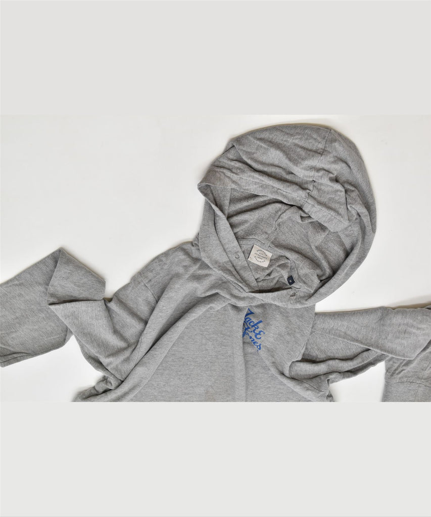 JACK & JONES Mens Hoodie Jumper Medium Grey Cotton | Vintage | Thrift | Second-Hand | Used Clothing | Messina Hembry 