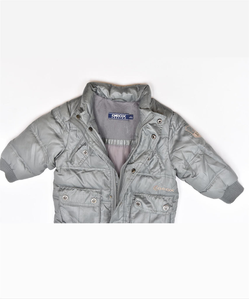 GEOX Boys Padded Jacket 9-12 Months Grey Polyester | Vintage | Thrift | Second-Hand | Used Clothing | Messina Hembry 