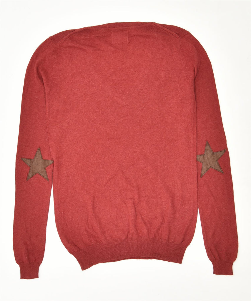 MAISON SCOTCH Mens V-Neck Jumper Sweater Small Red Cotton Vintage | Vintage | Thrift | Second-Hand | Used Clothing | Messina Hembry 