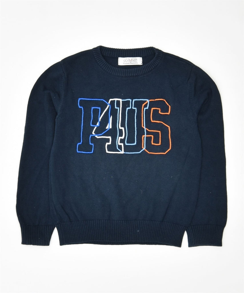 4US CESARE PACIOTTI Boys Crew Neck Jumper Sweater 18-24 Months Navy Blue | Vintage | Thrift | Second-Hand | Used Clothing | Messina Hembry 