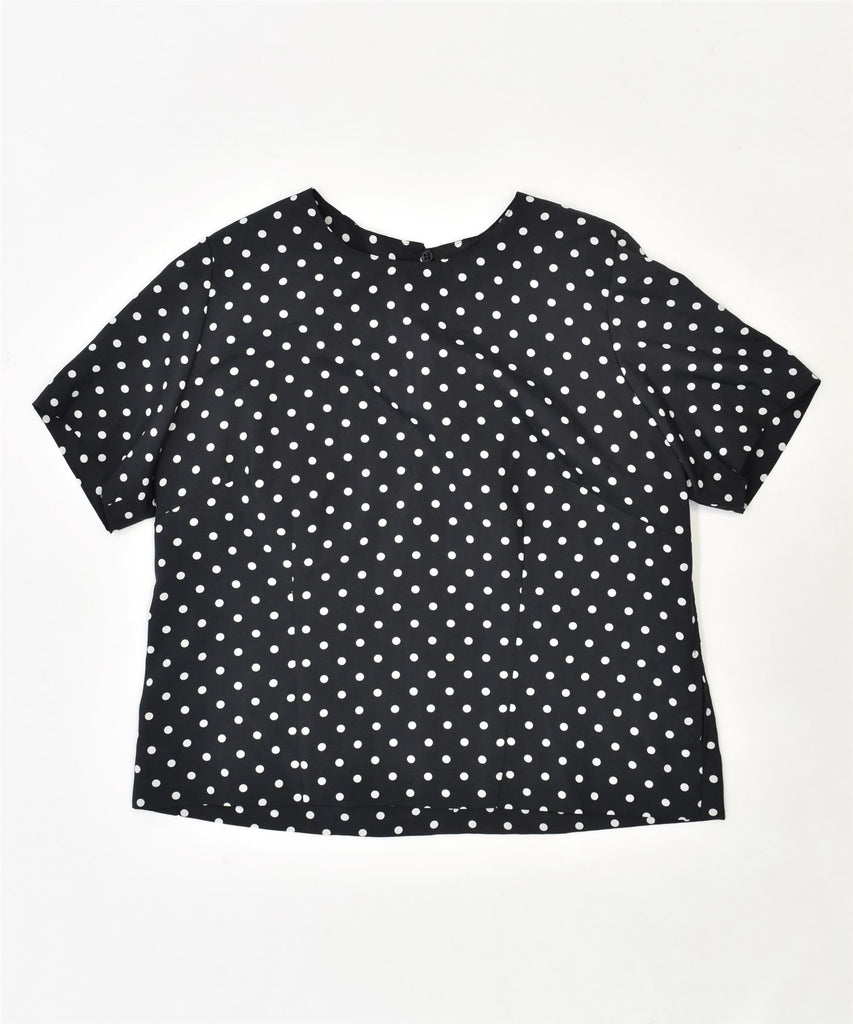 VINTAGE Womens Blouse Top UK 14 Large Black Polka Dot | Vintage | Thrift | Second-Hand | Used Clothing | Messina Hembry 