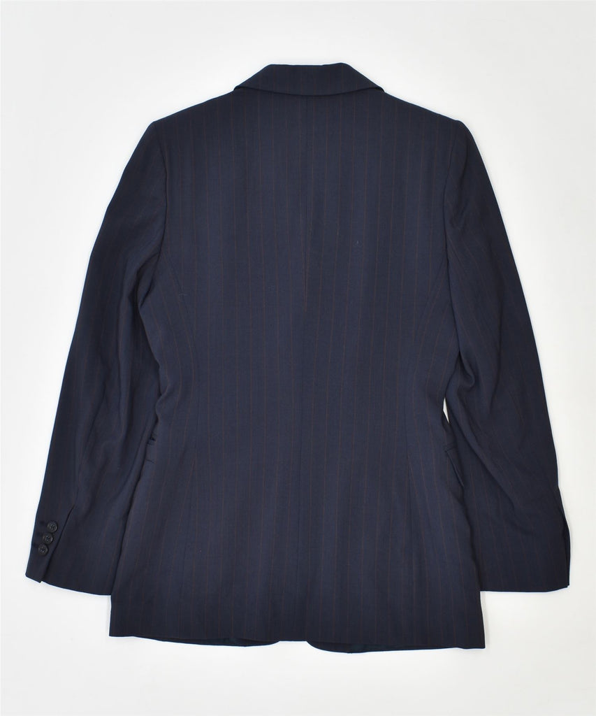 VINTAGE Womens 3 Button Blazer Jacket IT 42 Medium Navy Blue Polyester | Vintage | Thrift | Second-Hand | Used Clothing | Messina Hembry 