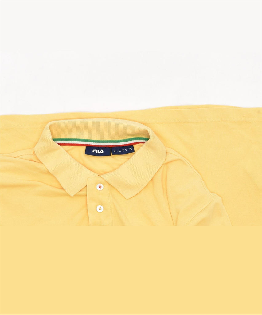 FILA Mens Polo Shirt Large Yellow Cotton | Vintage | Thrift | Second-Hand | Used Clothing | Messina Hembry 