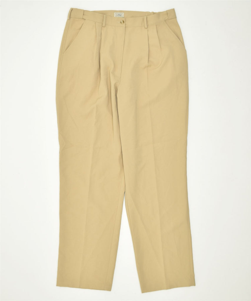 L.L.BEAN Womens Tall Straight Chino Trousers W32 L32 Beige Polyester | Vintage | Thrift | Second-Hand | Used Clothing | Messina Hembry 