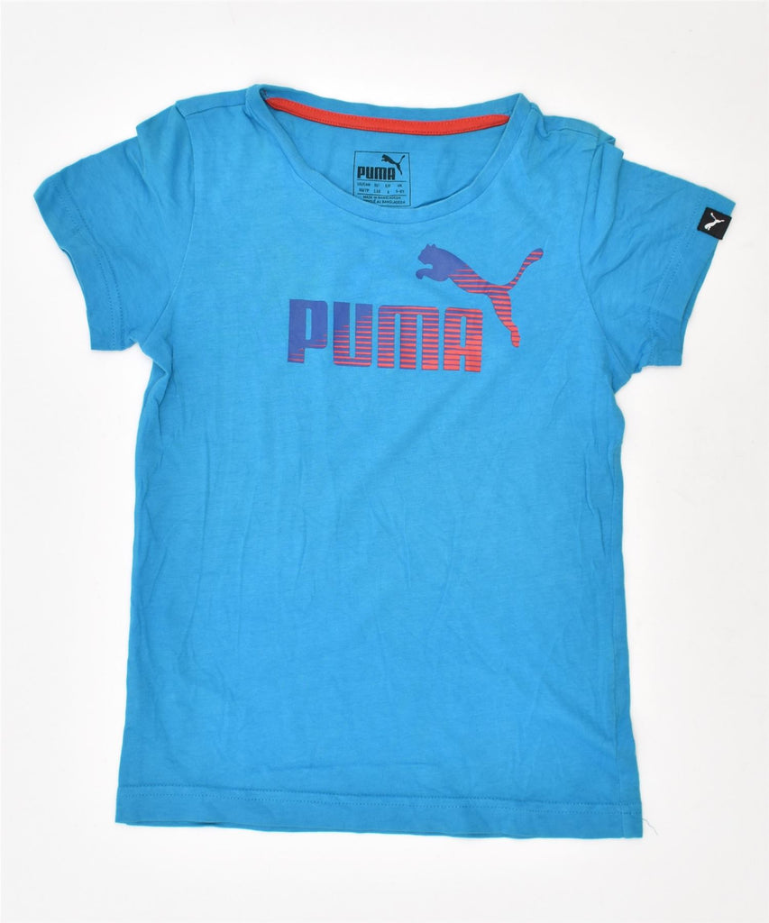 PUMA Boys Graphic T-Shirt Top 5-6 Years Blue | Vintage | Thrift | Second-Hand | Used Clothing | Messina Hembry 