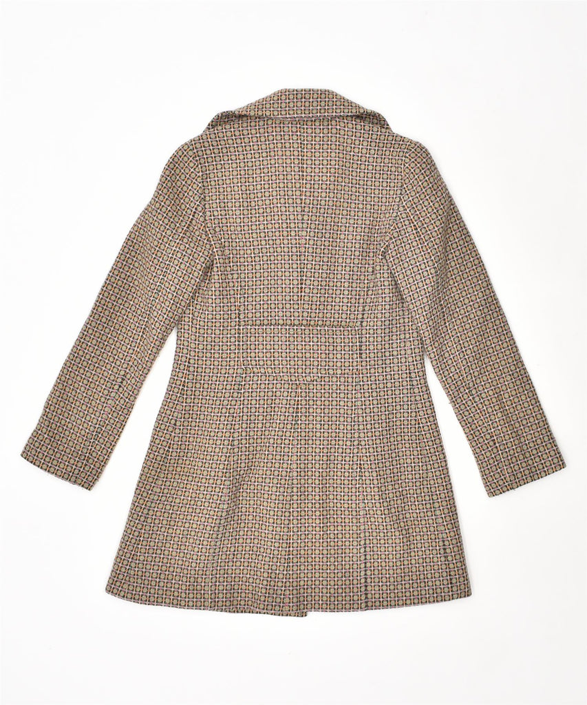 MAX & CO. Womens Double Breasted Coat UK 6 XS Multicoloured Check Wool | Vintage | Thrift | Second-Hand | Used Clothing | Messina Hembry 