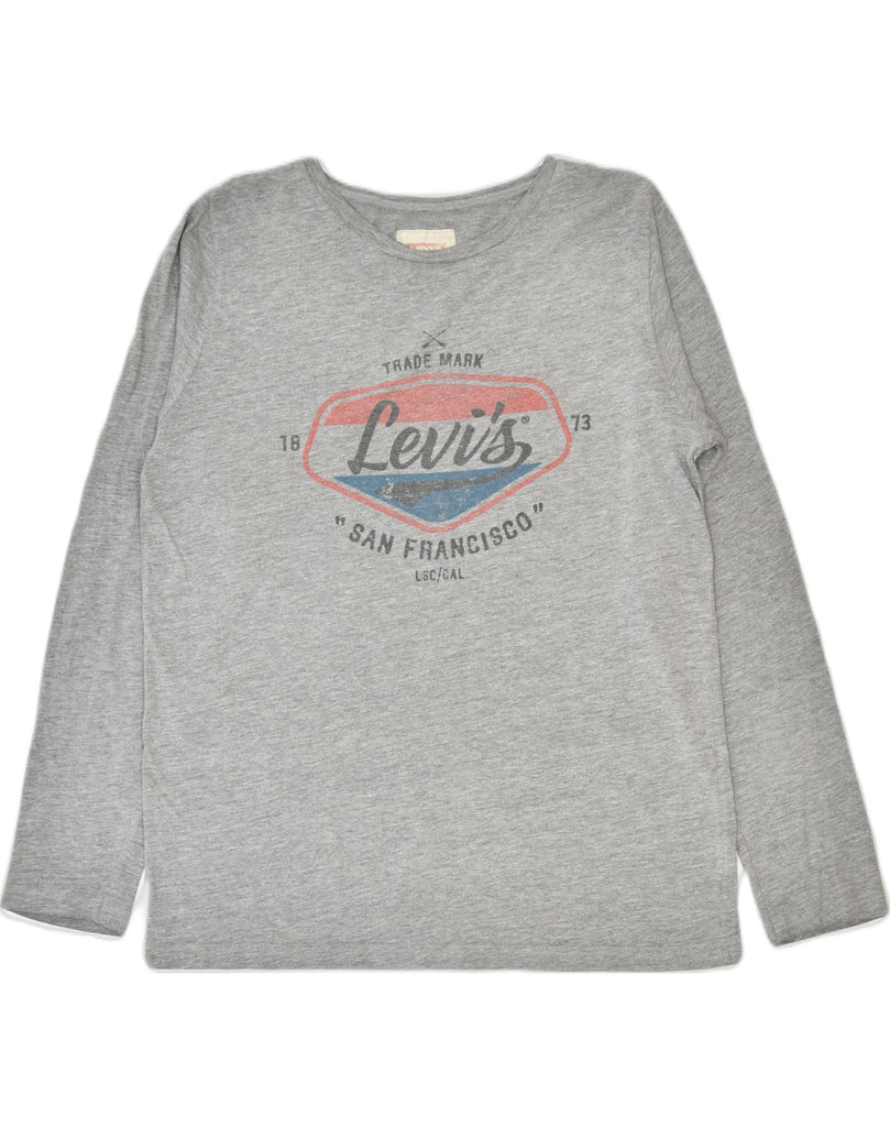 LEVI'S Boys Graphic Top Long Sleeve 13-14 Years Grey Cotton | Vintage | Thrift | Second-Hand | Used Clothing | Messina Hembry 