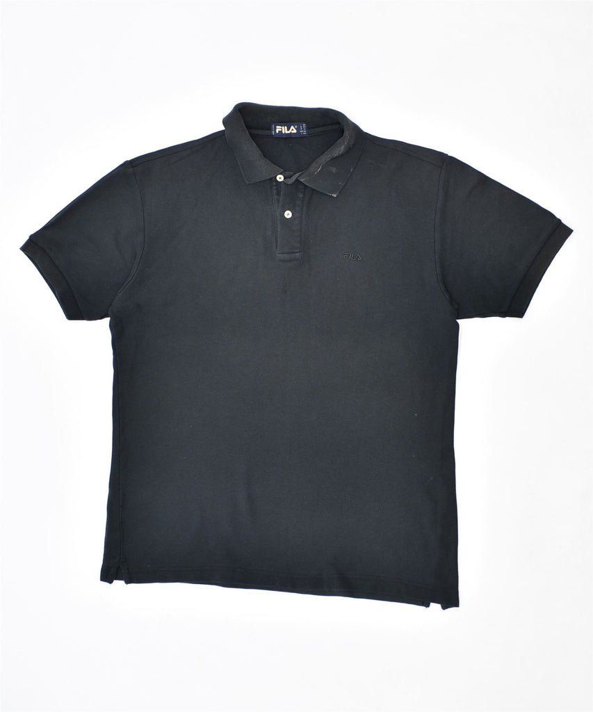 FILA Mens Polo Shirt IT 52 Large Black | Vintage | Thrift | Second-Hand | Used Clothing | Messina Hembry 