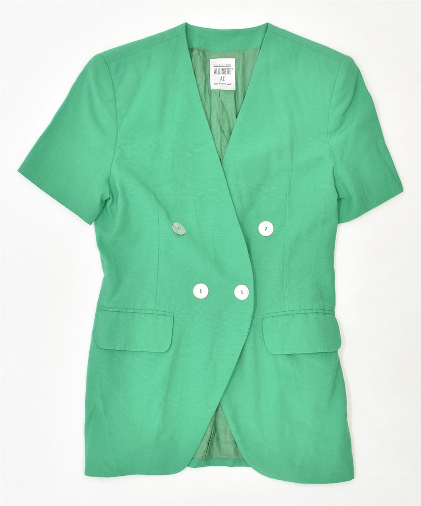 ALLUMETTE A.C Womens Double Breasted Blazer Jacket UK 12 Medium Green | Vintage | Thrift | Second-Hand | Used Clothing | Messina Hembry 