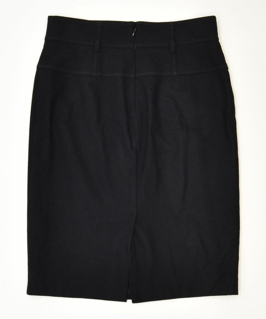 MARELLA Womens Straight Skirt UK 12 Medium W30 Black Cotton | Vintage | Thrift | Second-Hand | Used Clothing | Messina Hembry 