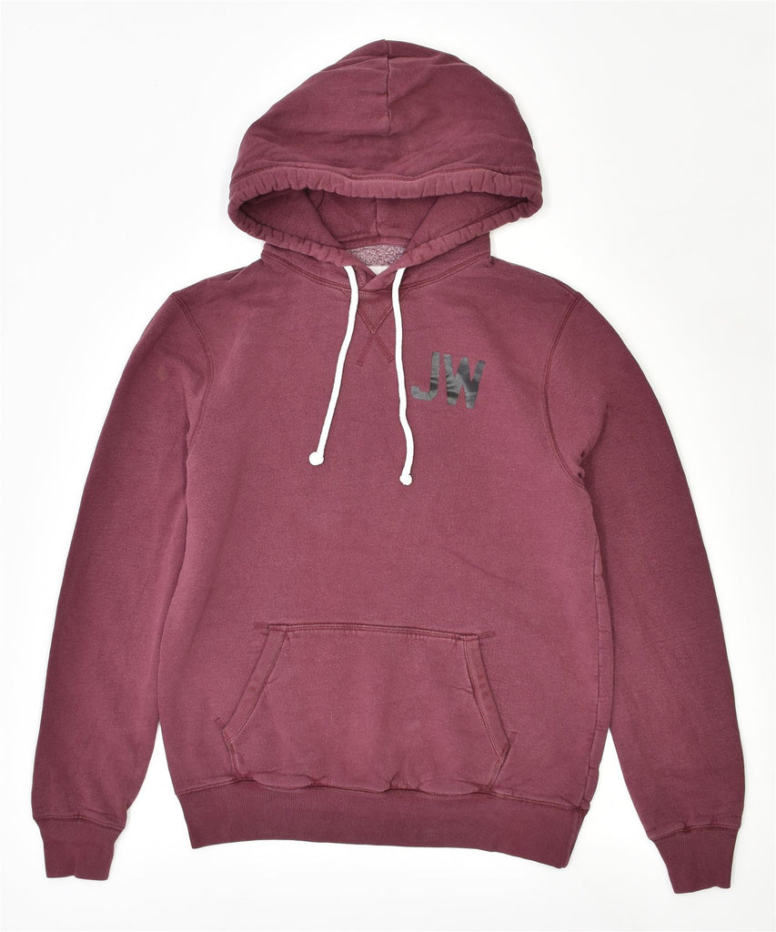 JACK WILLS Mens Graphic Hoodie Jumper XS Maroon Cotton | Vintage | Thrift | Second-Hand | Used Clothing | Messina Hembry 