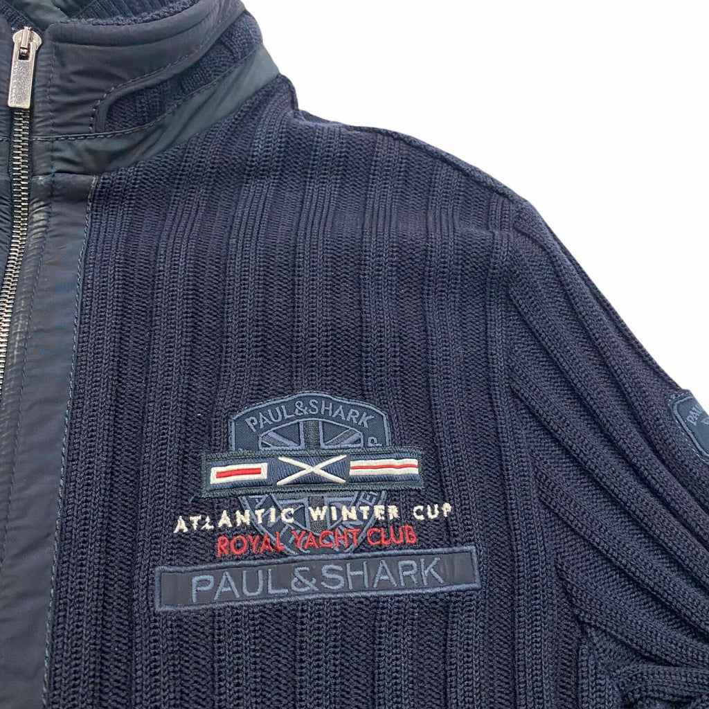 Paul & Shark Atlantic Winter Cup Knitted Jacket | Vintage Designer Navy Blue VTG | Vintage Messina Hembry | Thrift | Second-Hand Messina Hembry | Used Clothing | Messina Hembry 