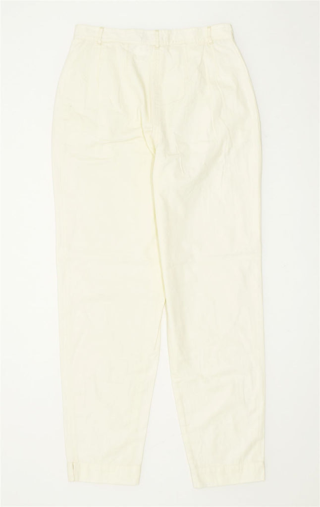 CARLA CARINI Womens Slim Chino Trousers UK 12 Medium W28 L28 Off White | Vintage | Thrift | Second-Hand | Used Clothing | Messina Hembry 