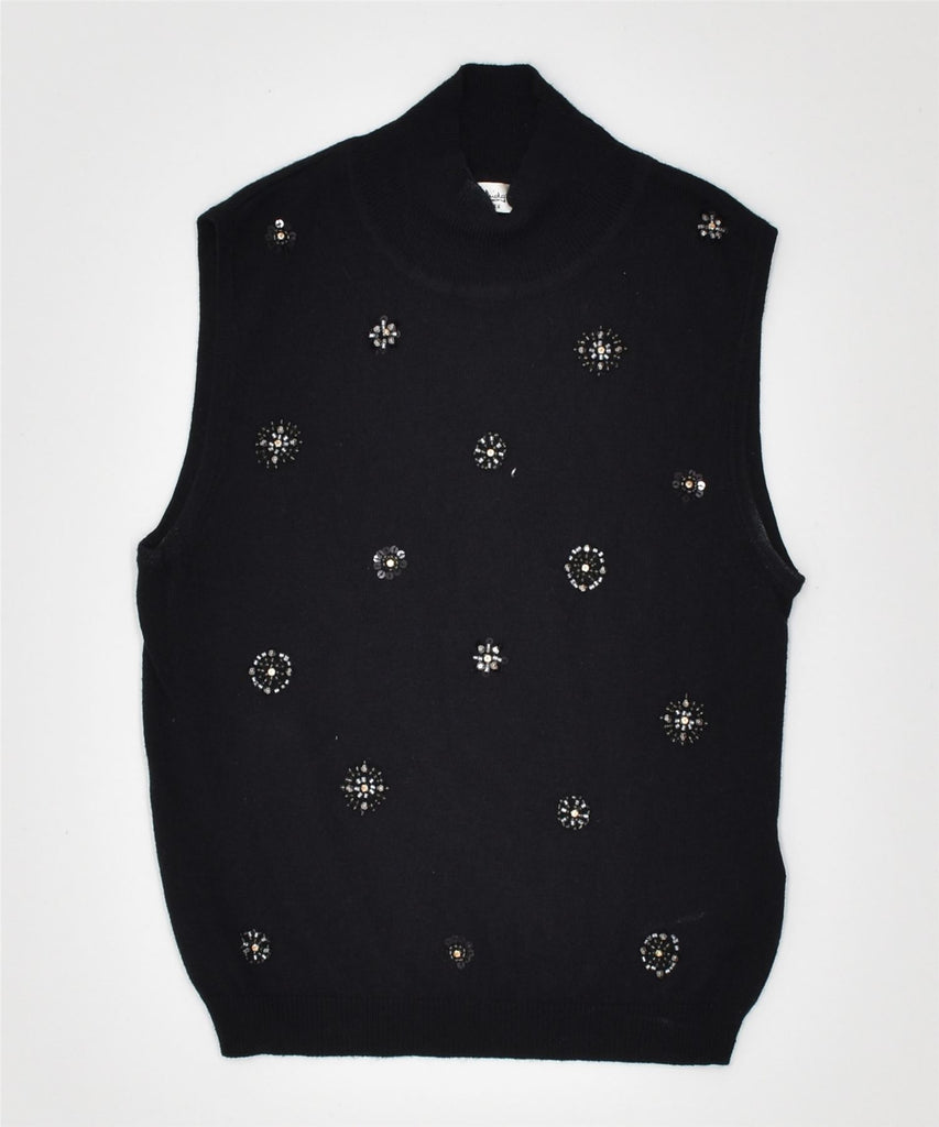 MISS SELFRIDGE Womens Vest Tank Top UK 6 XS Black Cotton | Vintage | Thrift | Second-Hand | Used Clothing | Messina Hembry 