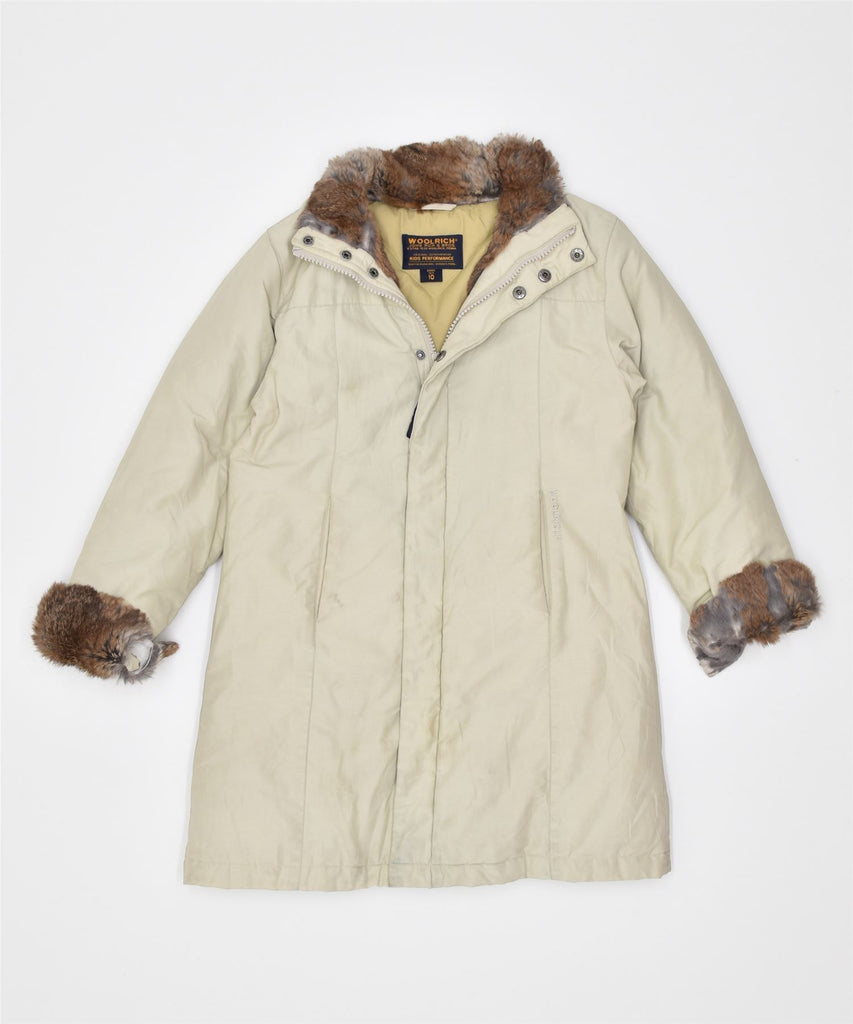 WOOLRICH Girls Parka Jacket 9-10 Years Beige Nylon | Vintage | Thrift | Second-Hand | Used Clothing | Messina Hembry 