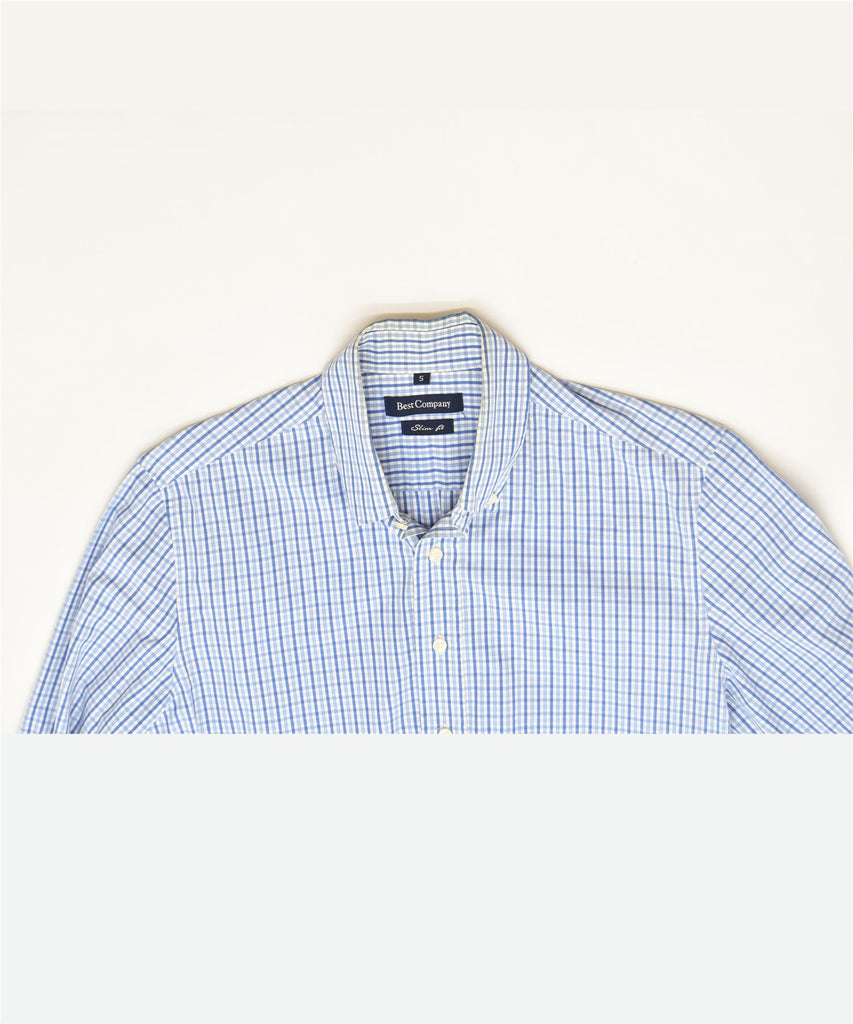 BEST COMPANY Mens Shirt Small Blue Cotton Classic | Vintage | Thrift | Second-Hand | Used Clothing | Messina Hembry 