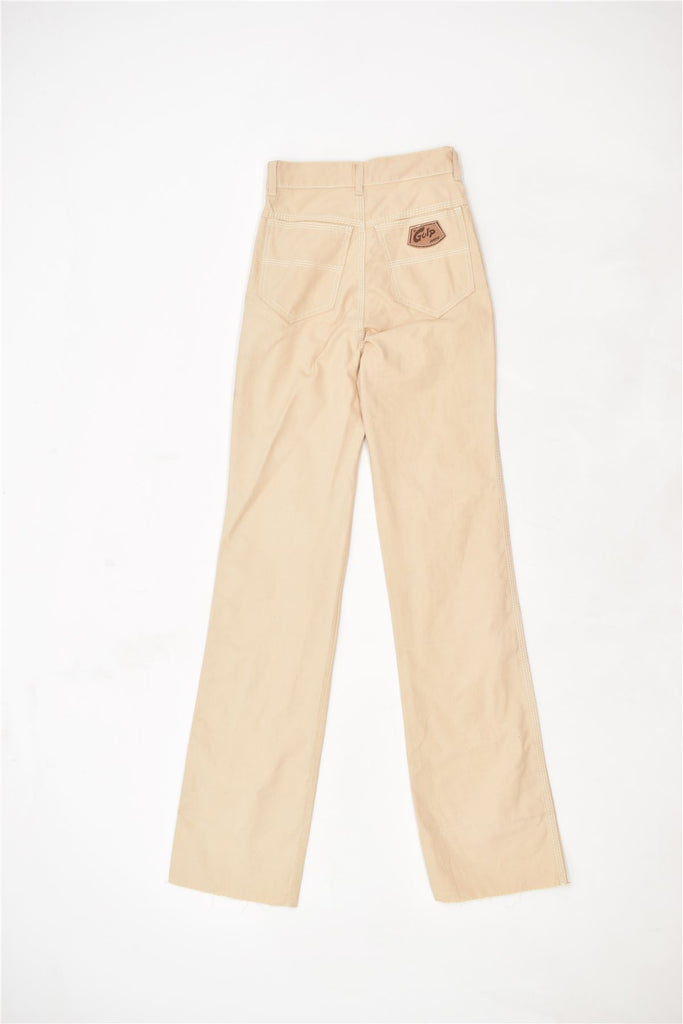 GULP Womens High Waist Casual Trousers IT 40 Small W24 L34 Beige Cotton | Vintage | Thrift | Second-Hand | Used Clothing | Messina Hembry 