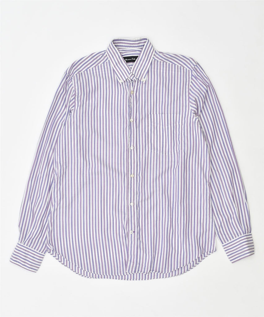 MASSIMO DUTTI Mens Shirt Large Purple Striped Cotton | Vintage | Thrift | Second-Hand | Used Clothing | Messina Hembry 