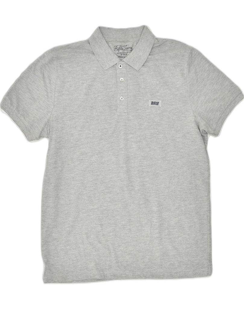 RIFLE Mens Polo Shirt Large Grey | Vintage | Thrift | Second-Hand | Used Clothing | Messina Hembry 