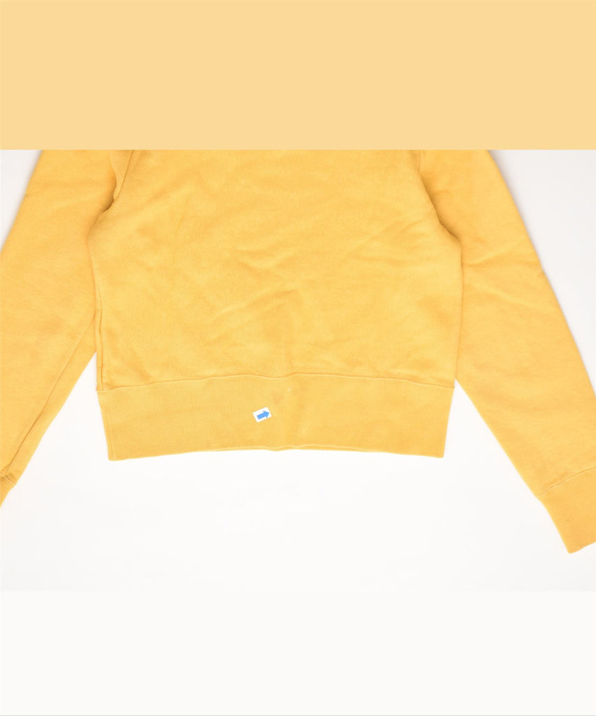 CHAMPION Womens Graphic Sweatshirt Jumper UK 6 XS Yellow Cotton | Vintage | Thrift | Second-Hand | Used Clothing | Messina Hembry 