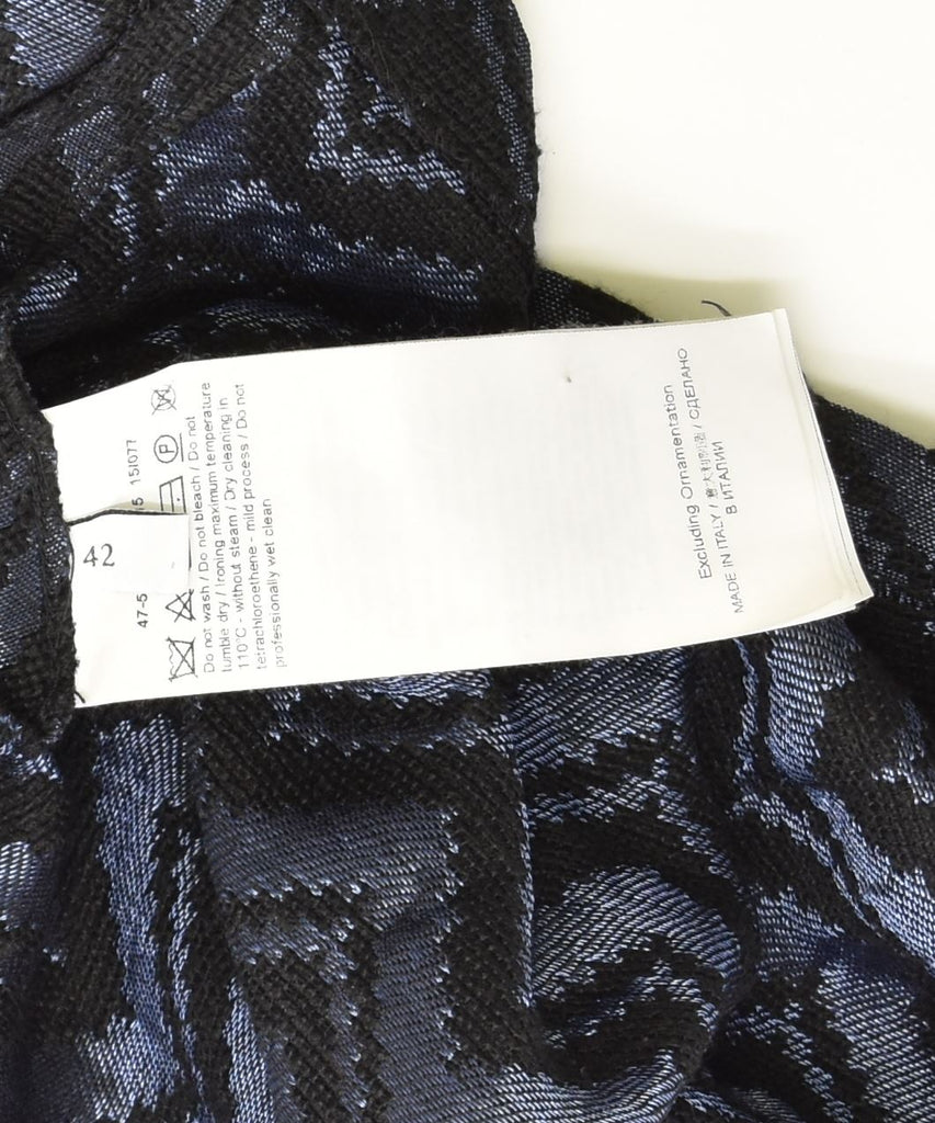 TRUSSARDI Womens Pleated Skirt IT 42 Medium W29 Black Chevron Polyester | Vintage | Thrift | Second-Hand | Used Clothing | Messina Hembry 