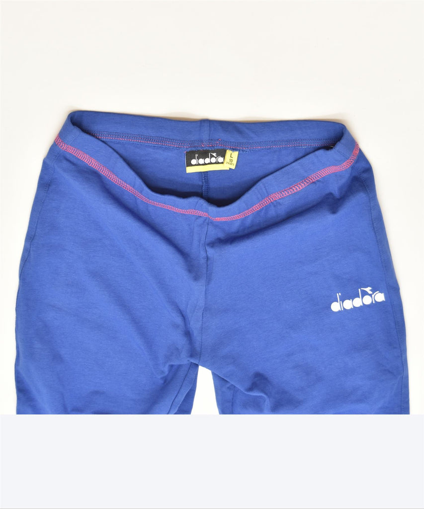 DIADORA Girls Capri Leggings 9-10 Years Large Blue Cotton Sports | Vintage | Thrift | Second-Hand | Used Clothing | Messina Hembry 