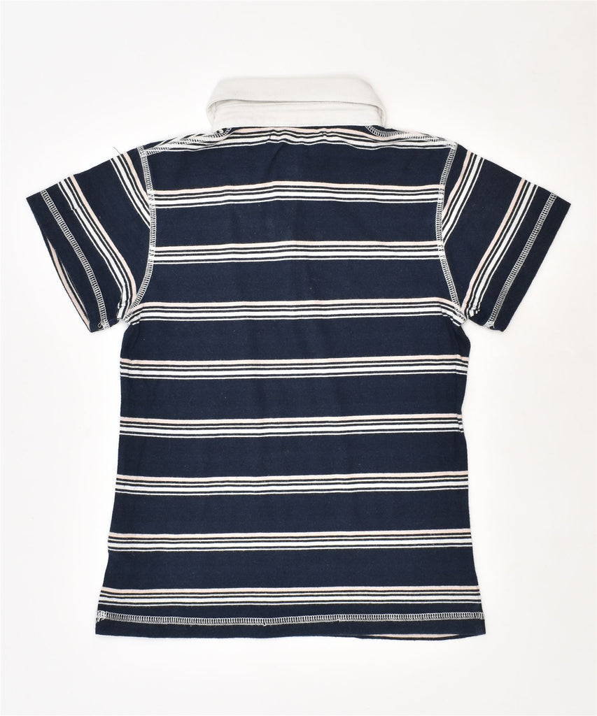 WOOLRICH Girls Polo Shirt 9-10 Years Navy Blue Striped Cotton | Vintage | Thrift | Second-Hand | Used Clothing | Messina Hembry 