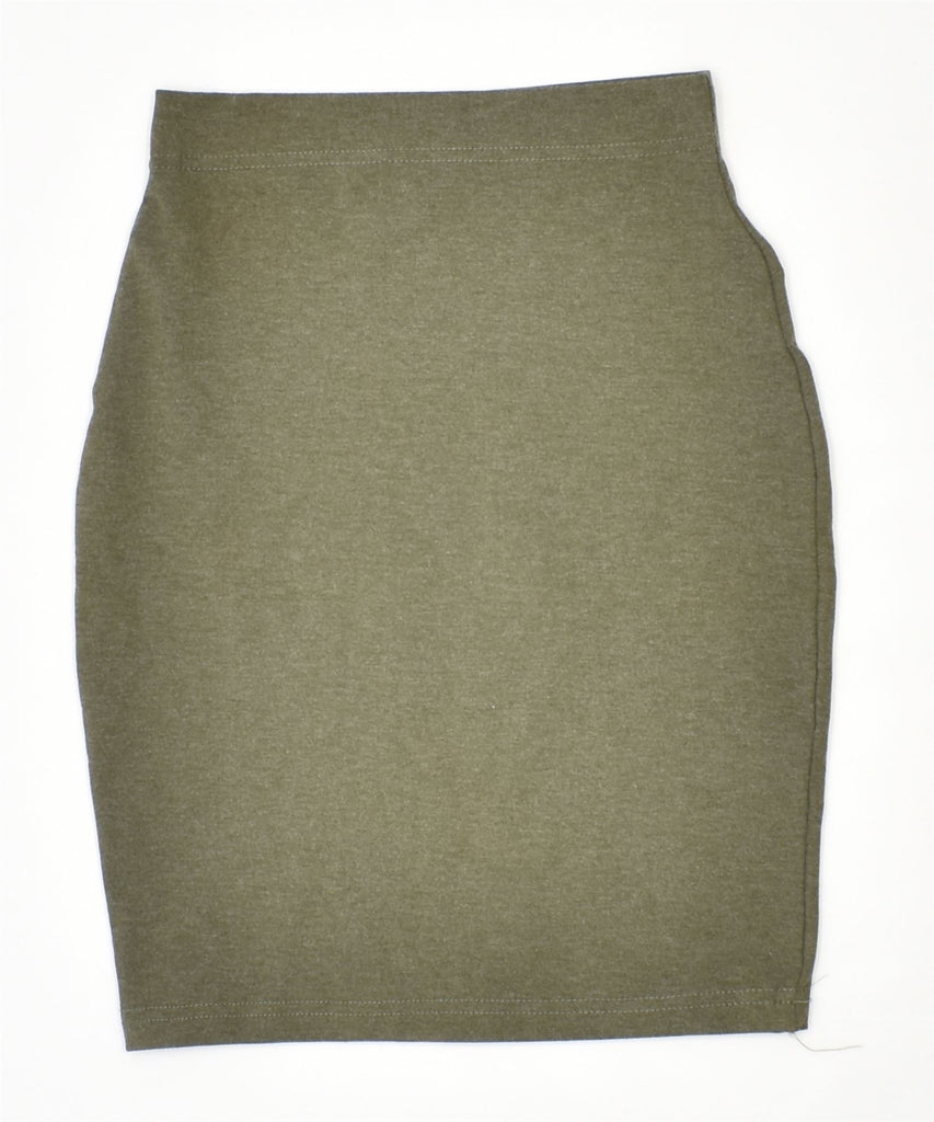 DAVIDE COLLECTION Womens Pencil Skirt W24 XS Khaki Viscose Vintage | Vintage | Thrift | Second-Hand | Used Clothing | Messina Hembry 