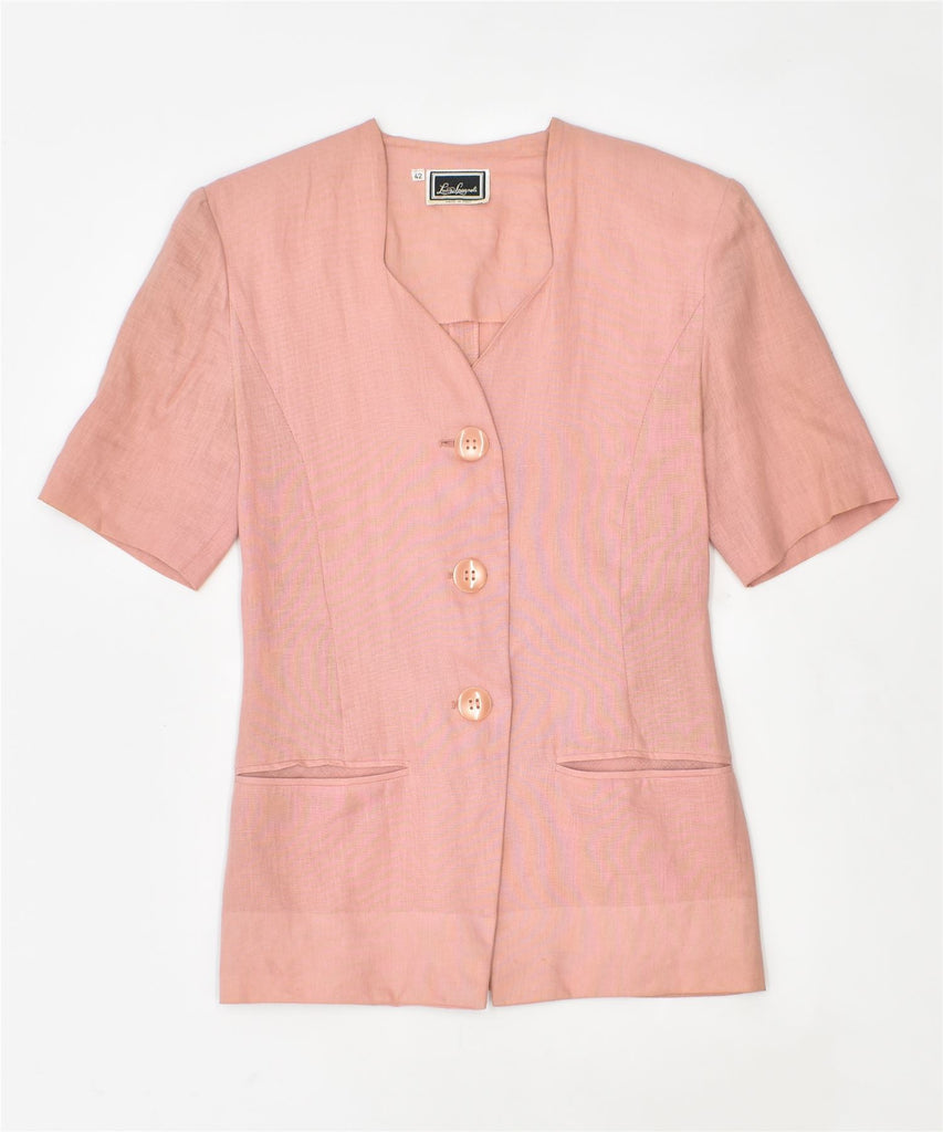 LUISA SPAGNOLI Womens Short Sleeve 3Button Blazer Jacket IT 42 Medium Pink | Vintage | Thrift | Second-Hand | Used Clothing | Messina Hembry 