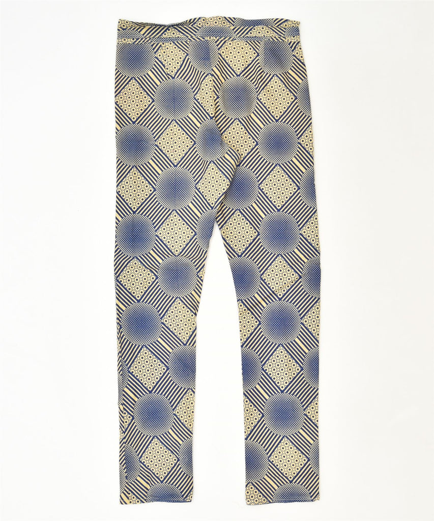 VINTAGE Womens Slim Casual Trousers W34 L34 Blue Geometric Classic | Vintage | Thrift | Second-Hand | Used Clothing | Messina Hembry 