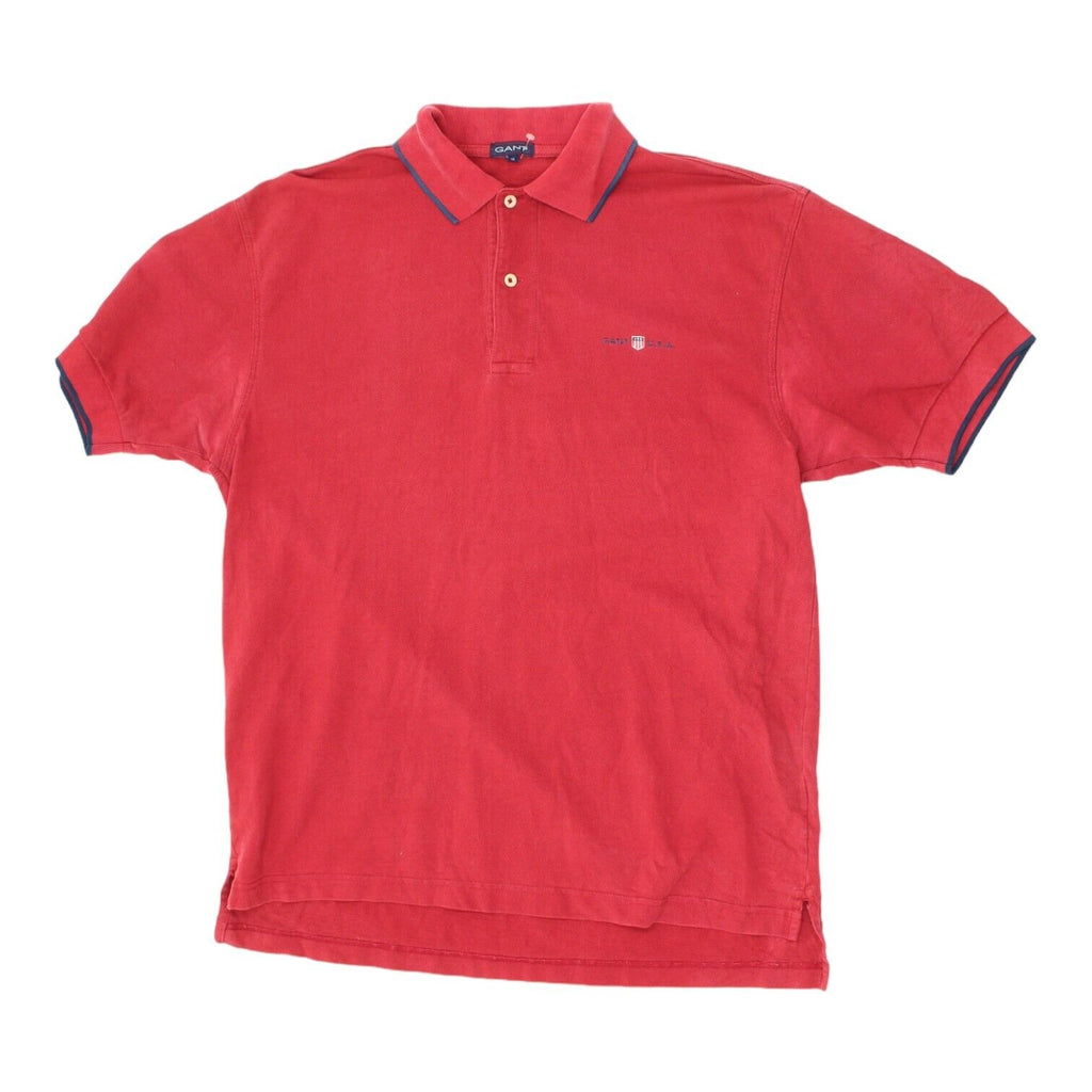 GANT USA Embroidered Logo Polo Shirt | Vintage Designer Red Medium VTG | Vintage Messina Hembry | Thrift | Second-Hand Messina Hembry | Used Clothing | Messina Hembry 