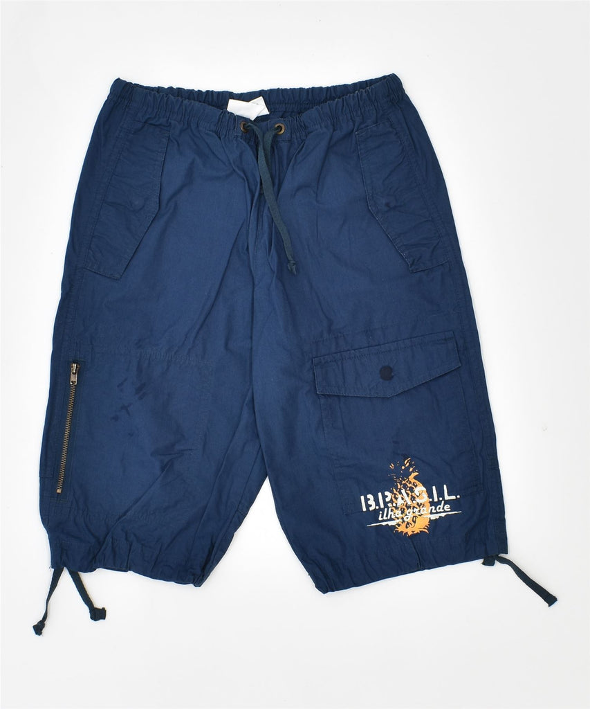 DIADORA Boys Cargo Shorts 5-6 Years W24 Navy Blue Cotton | Vintage | Thrift | Second-Hand | Used Clothing | Messina Hembry 