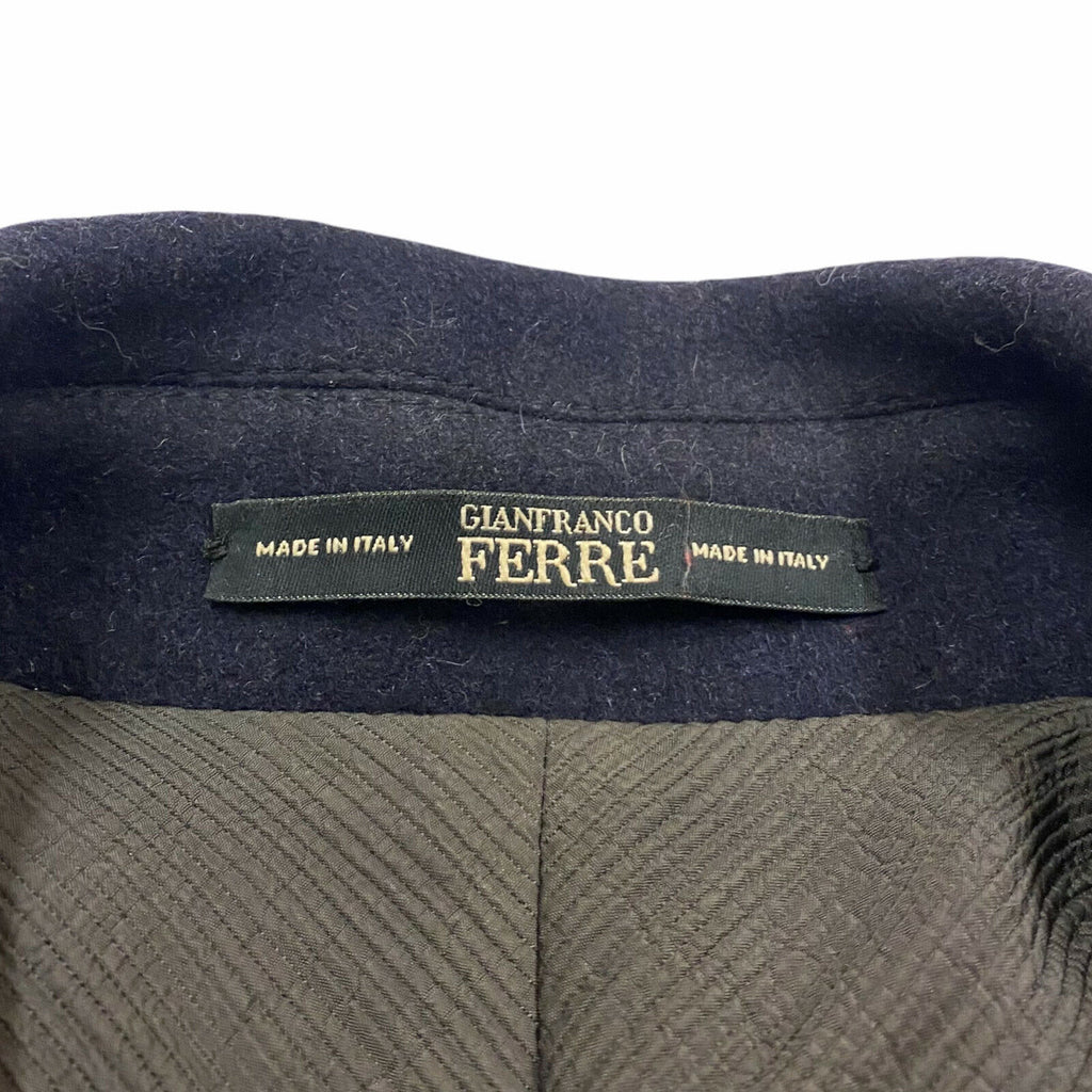 Gianfranco Ferré Wool Peacoat | Vintage Designer Cashmere Overcoat Navy Blue VTG | Vintage Messina Hembry | Thrift | Second-Hand Messina Hembry | Used Clothing | Messina Hembry 