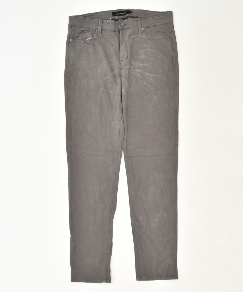 CALVIN KLEIN Womens Slim Casual Trousers US 12 Large W32 L32 Grey | Vintage | Thrift | Second-Hand | Used Clothing | Messina Hembry 