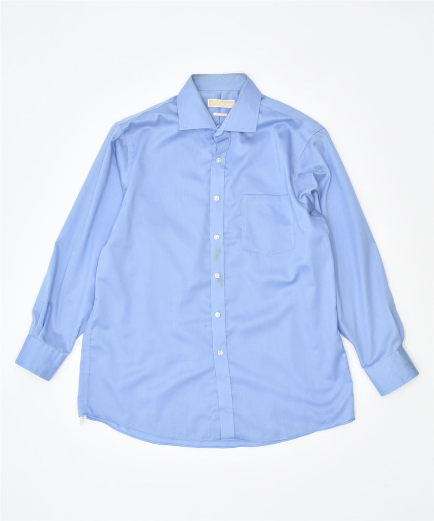 MICHAEL KORS Mens Non Iron Shirt UK 16 1/2 Large Blue | Vintage | Thrift | Second-Hand | Used Clothing | Messina Hembry 