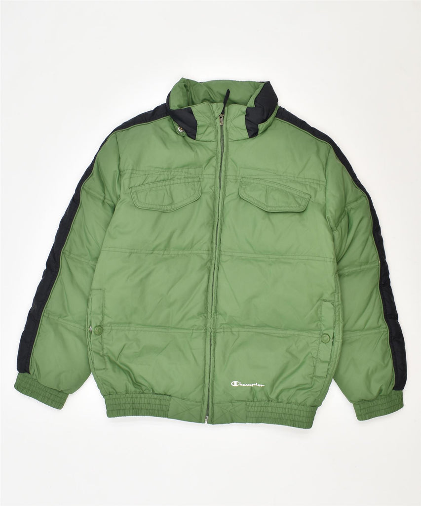 CHAMPION Boys Padded Jacket 9-10 Years Medium Green Polyamide | Vintage | Thrift | Second-Hand | Used Clothing | Messina Hembry 