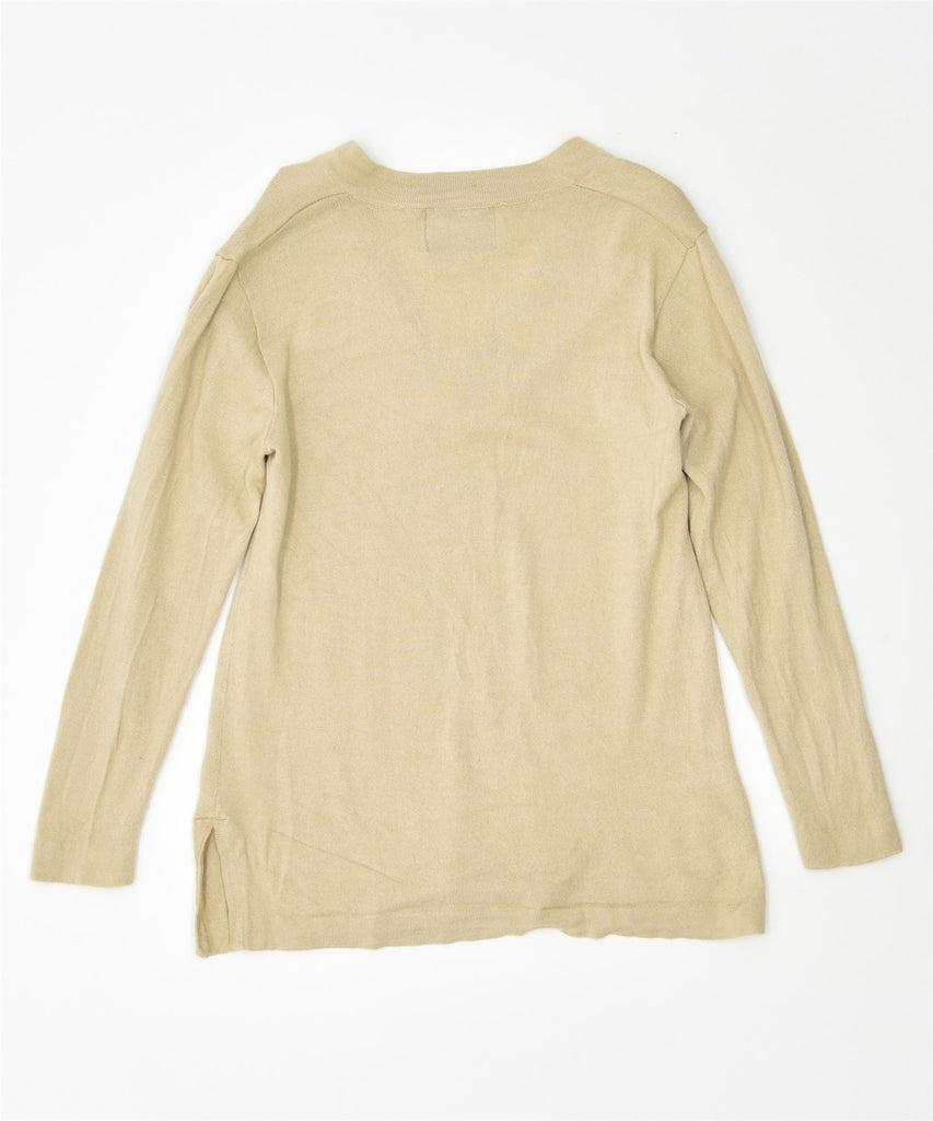 OLIVER Womens V-Neck Jumper Sweater UK 14 Medium Beige | Vintage | Thrift | Second-Hand | Used Clothing | Messina Hembry 