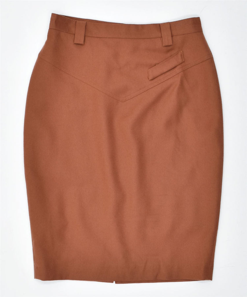 AURELIO ZEPINO Womens Pencil Skirt IT 44 Medium W28 Brown Wool Vintage | Vintage | Thrift | Second-Hand | Used Clothing | Messina Hembry 